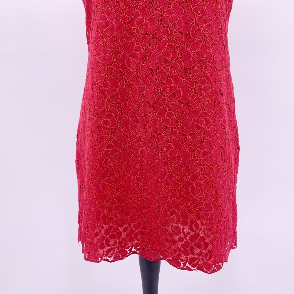 Talula Red Lace Short Sleeve Sheath Dress Size M - Picture 3 of 7